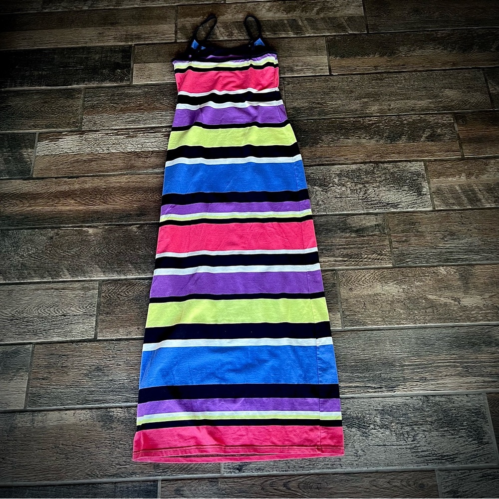 Rue 21 bright stripes stretchy beach maxi Dress M - Picture 2 of 6